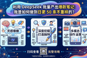 利用 DeepSeek 批量产出爆款笔记：我是如何做到日更 50 条不重样的？